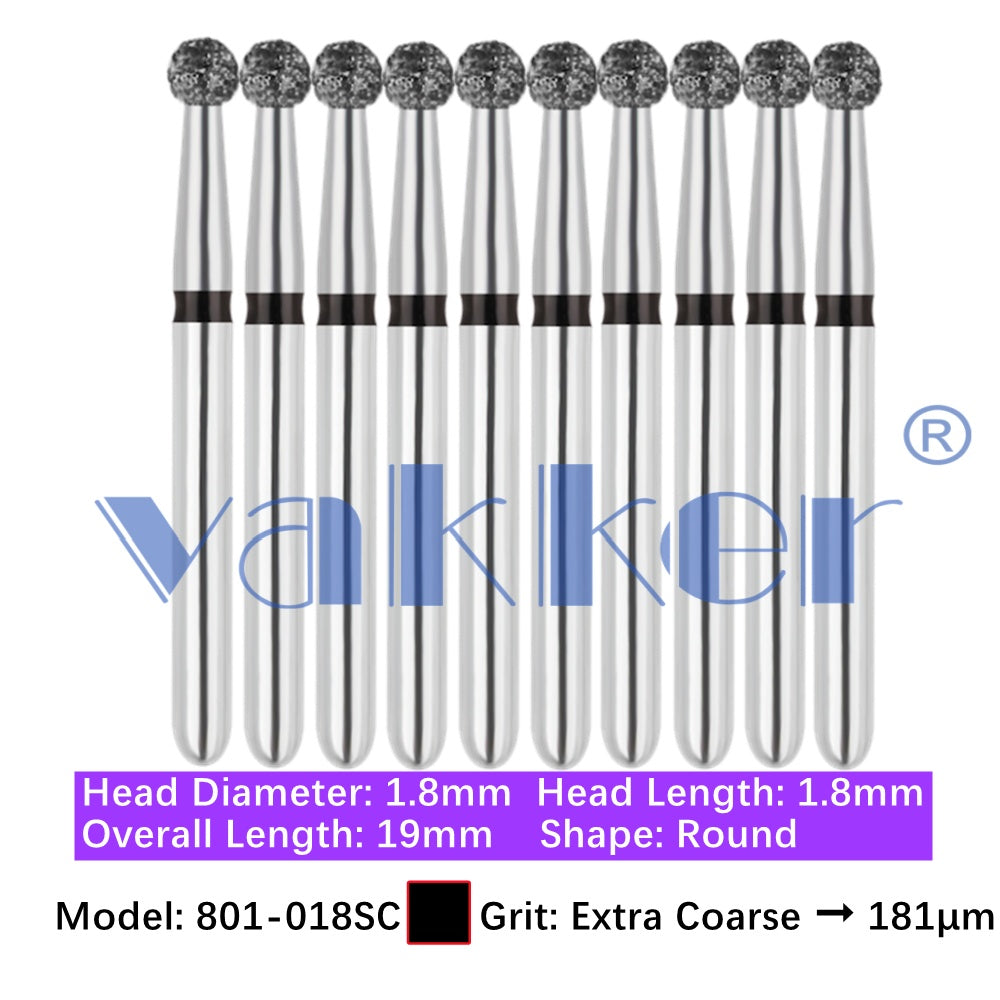 Vakker® Diamond Burs Round Diamonds 10/pk