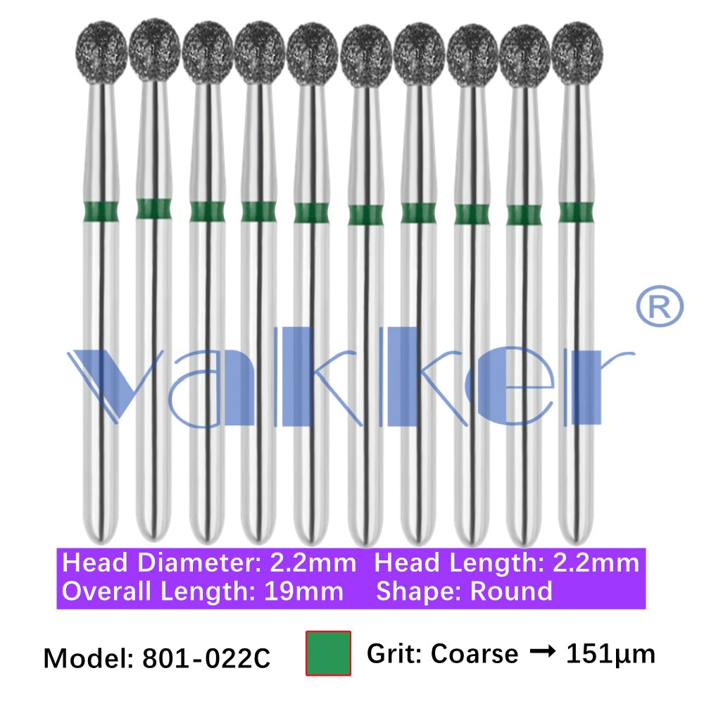 Vakker® Diamond Burs Round Diamonds 10/pk