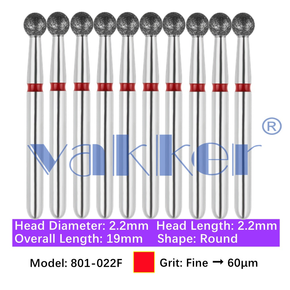 Vakker® Diamond Burs Round Diamonds 10/pk