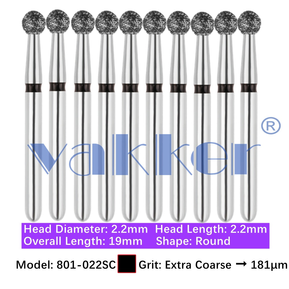 Vakker® Diamond Burs Round Diamonds 10/pk