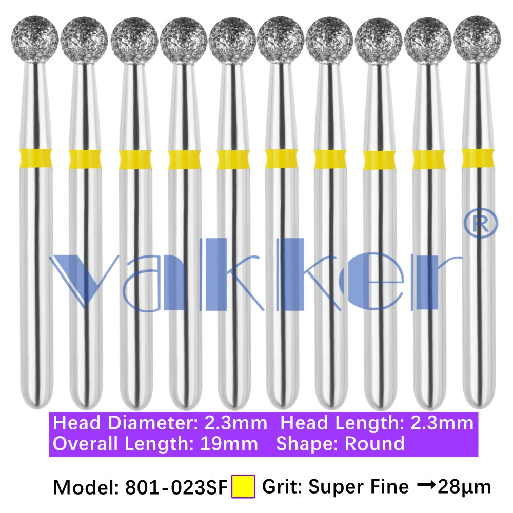 Vakker® Diamond Burs Round Diamonds 10/pk