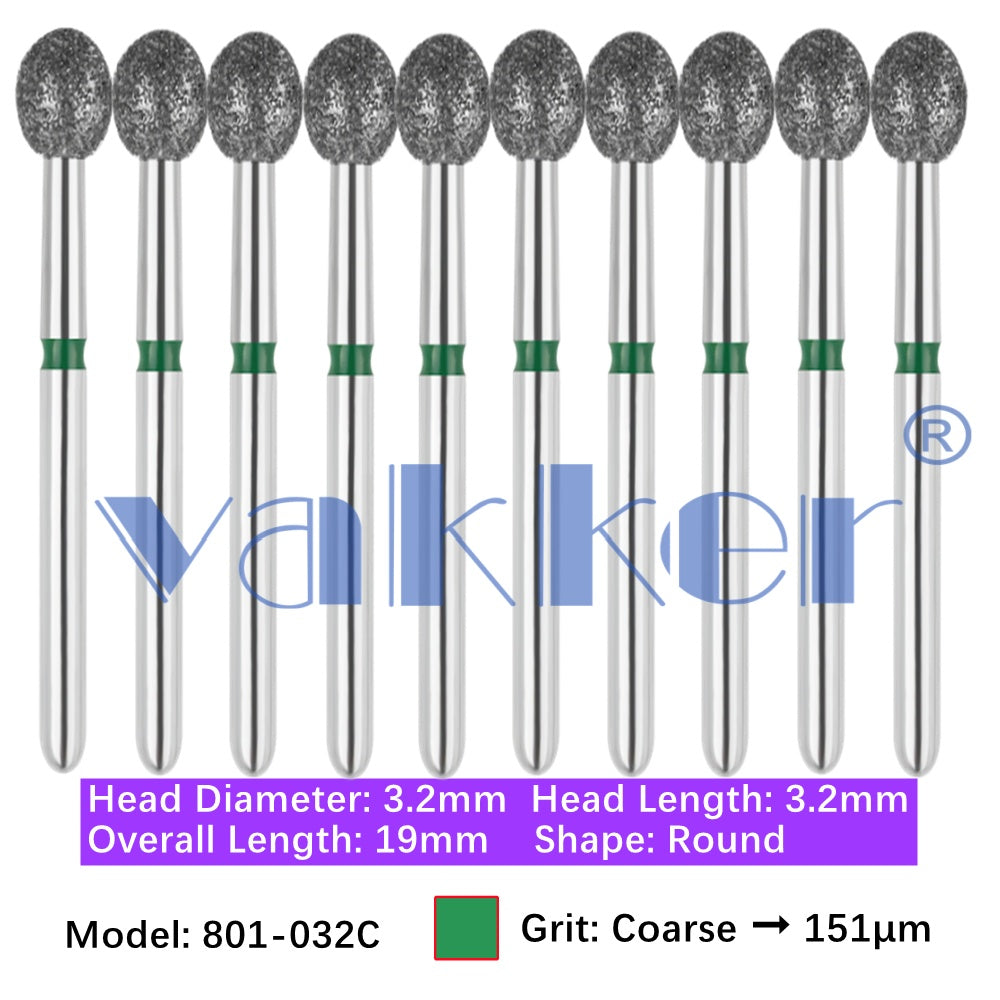 Vakker® Diamond Burs Round Diamonds 10/pk