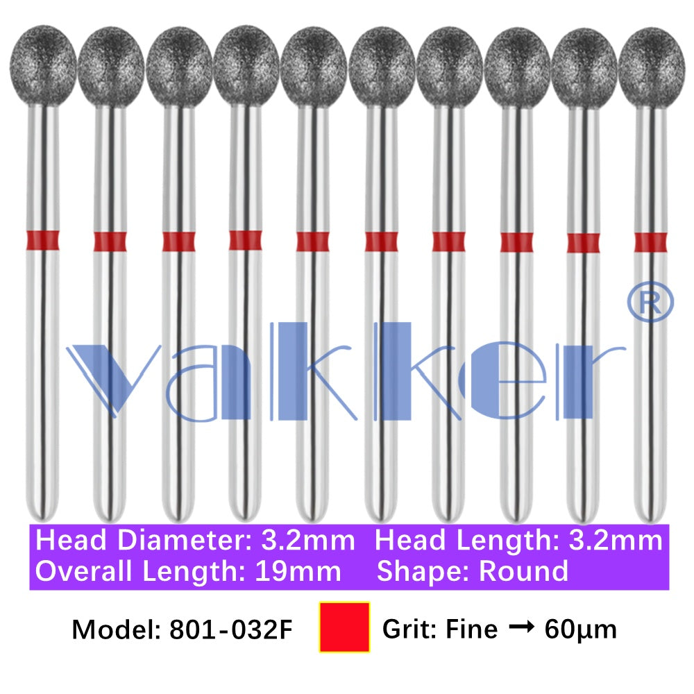 Vakker® Diamond Burs Round Diamonds 10/pk