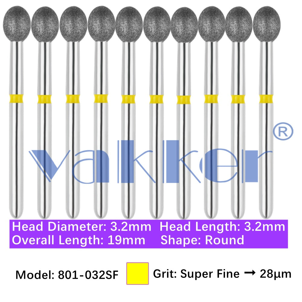 Vakker® Diamond Burs Round Diamonds 10/pk