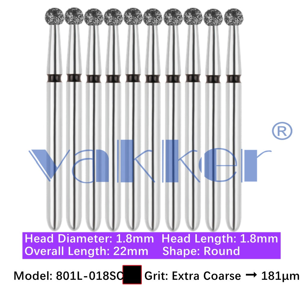 Vakker® Diamond Burs Round Diamonds 10/pk