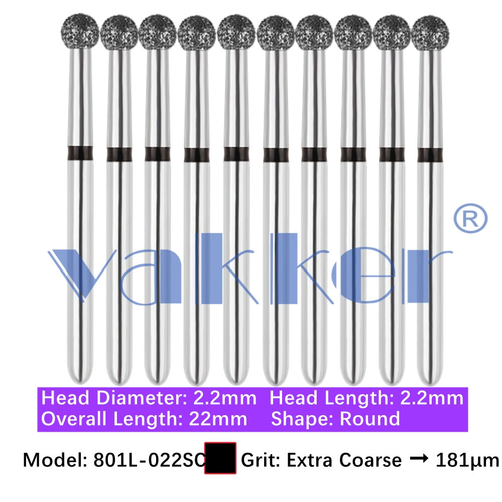 Vakker® Diamond Burs Round Diamonds 10/pk