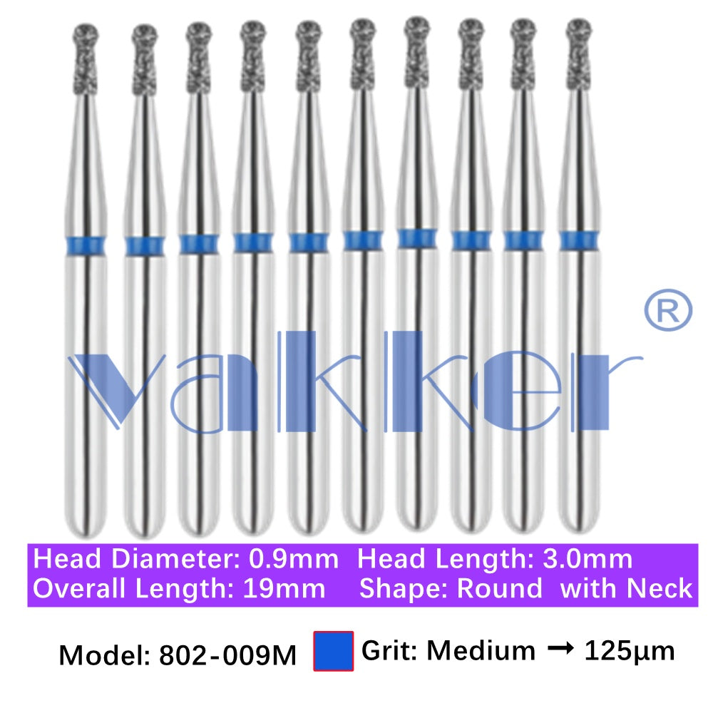 Vakker® Diamond Burs Round + Neck Diamonds 10/pk