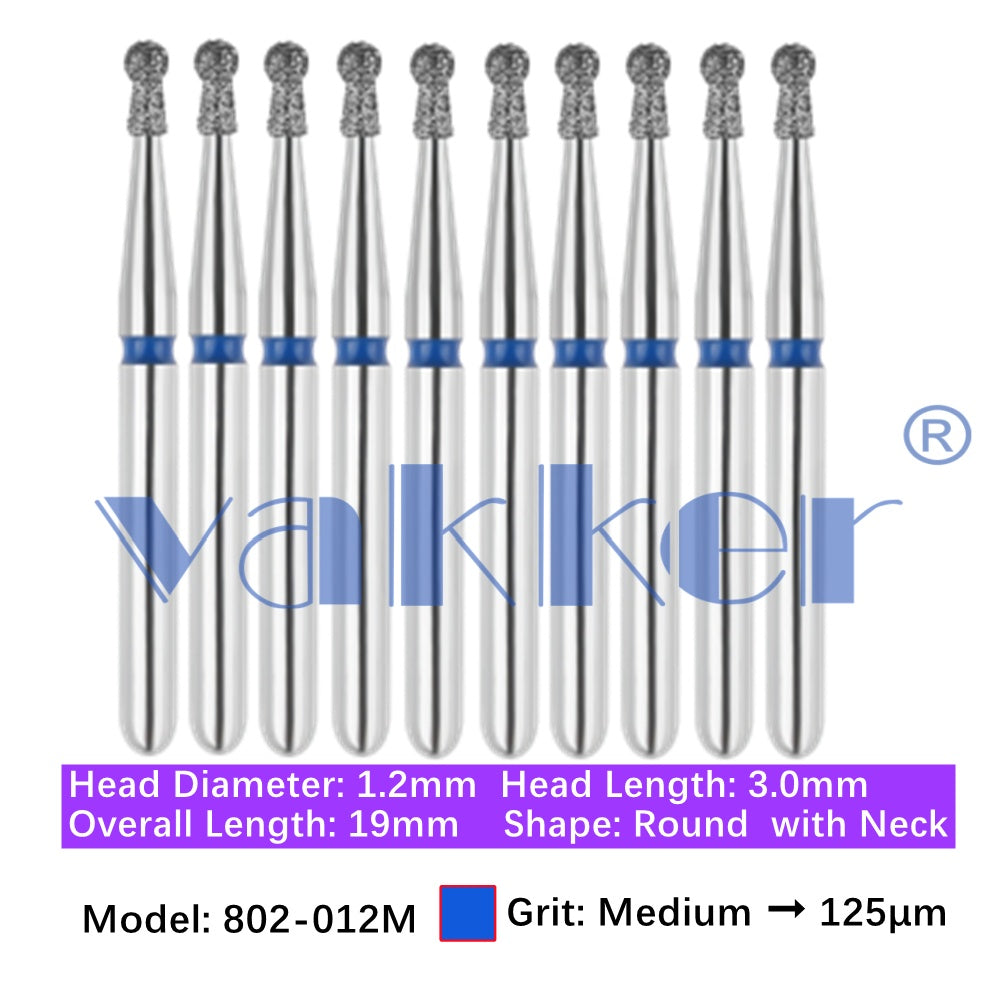 Vakker® Diamond Burs Round + Neck Diamonds 10/pk