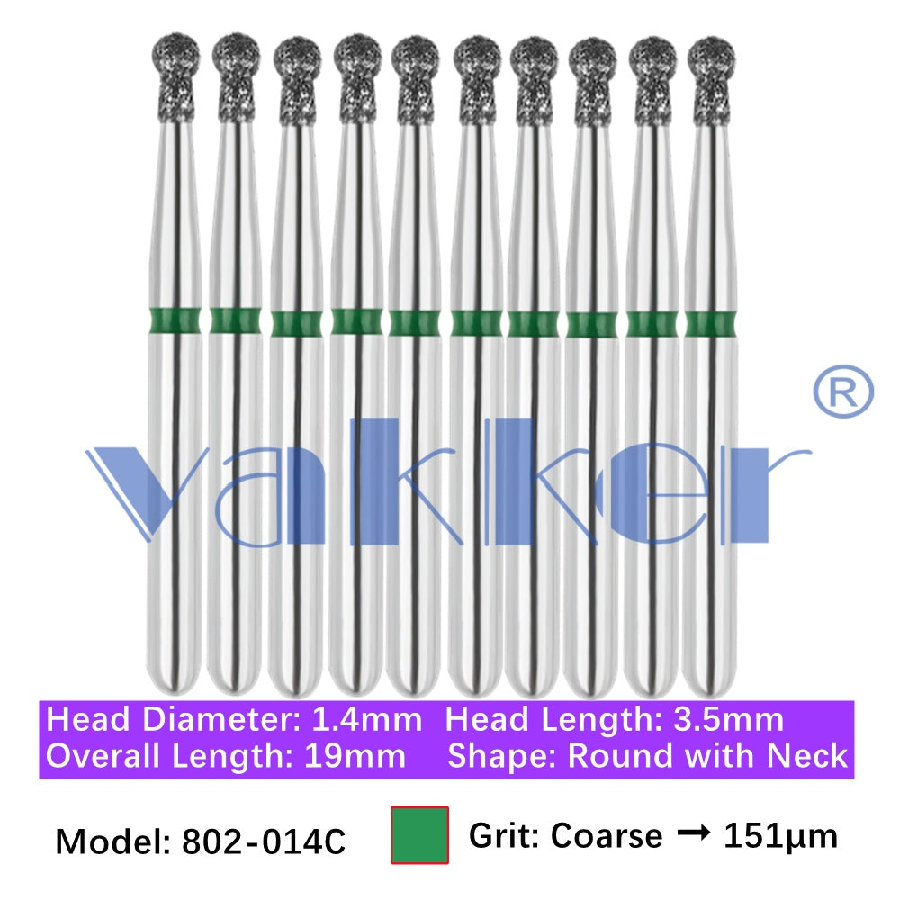 Vakker® Diamond Burs Round + Neck Diamonds 10/pk