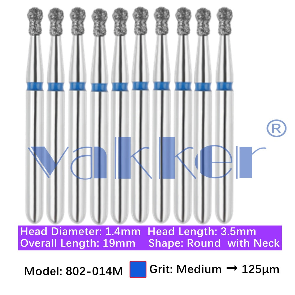 Vakker® Diamond Burs Round + Neck Diamonds 10/pk