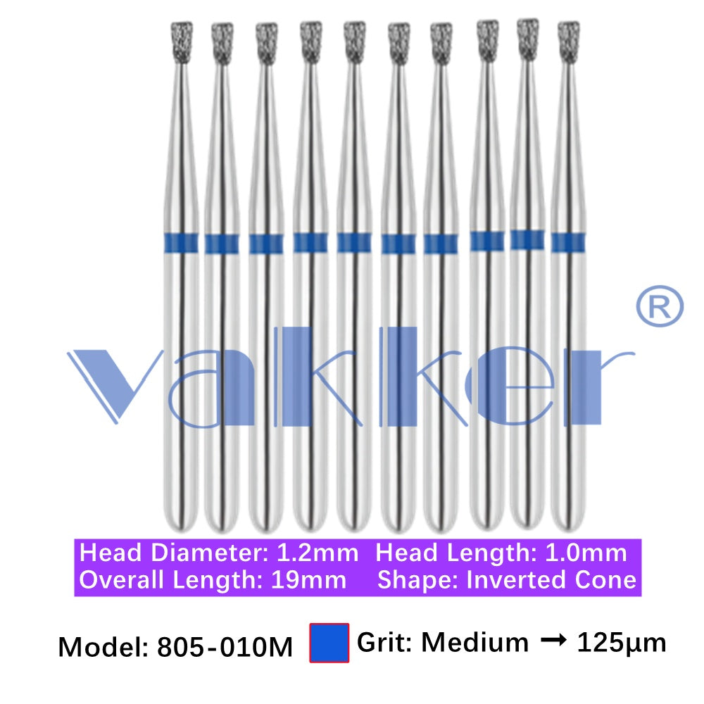 Vakker® Diamond Burs Inverted Cone Diamonds 10/pk