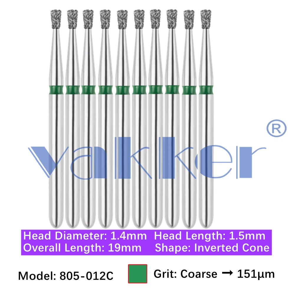 Vakker® Diamond Burs Inverted Cone Diamonds 10/pk