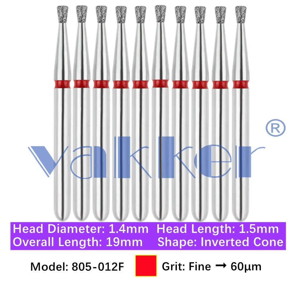 Vakker® Diamond Burs Inverted Cone Diamonds 10/pk