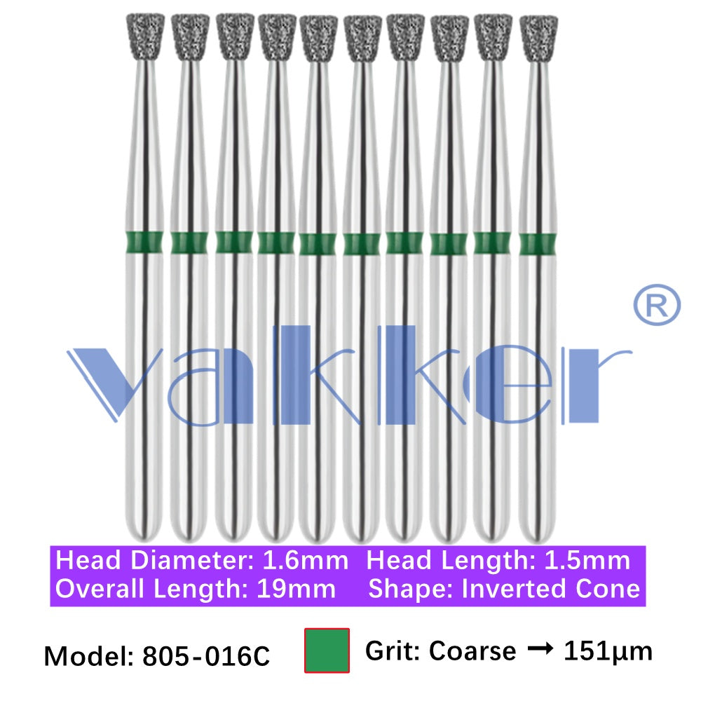 Vakker® Diamond Burs Inverted Cone Diamonds 10/pk