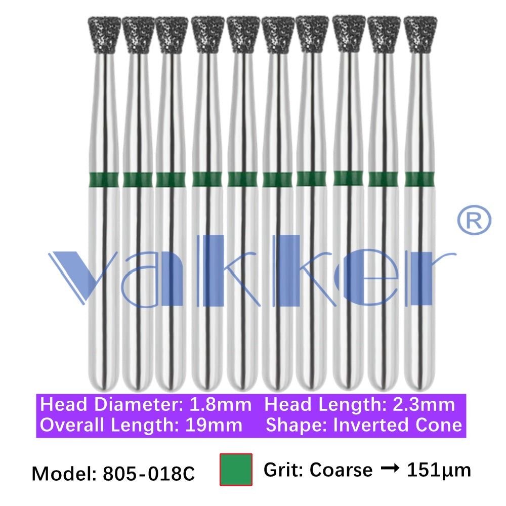 Vakker® Diamond Burs Inverted Cone Diamonds 10/pk