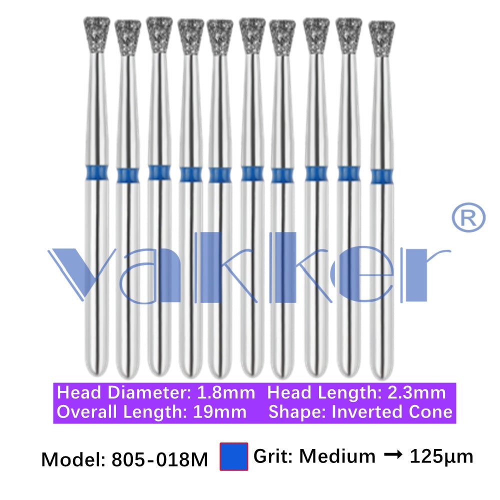 Vakker® Diamond Burs Inverted Cone Diamonds 10/pk