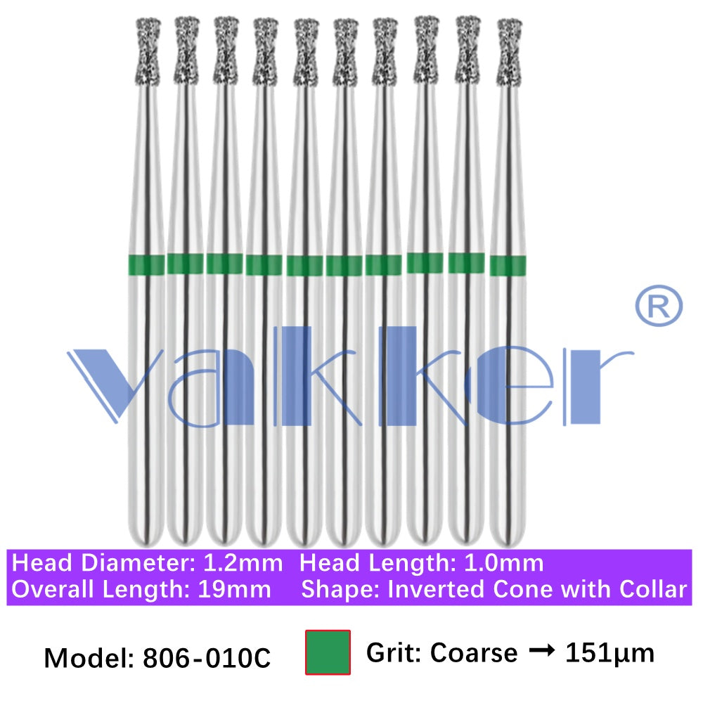 Vakker® Diamond Burs Double Inverted Cone Diamonds 10/pk