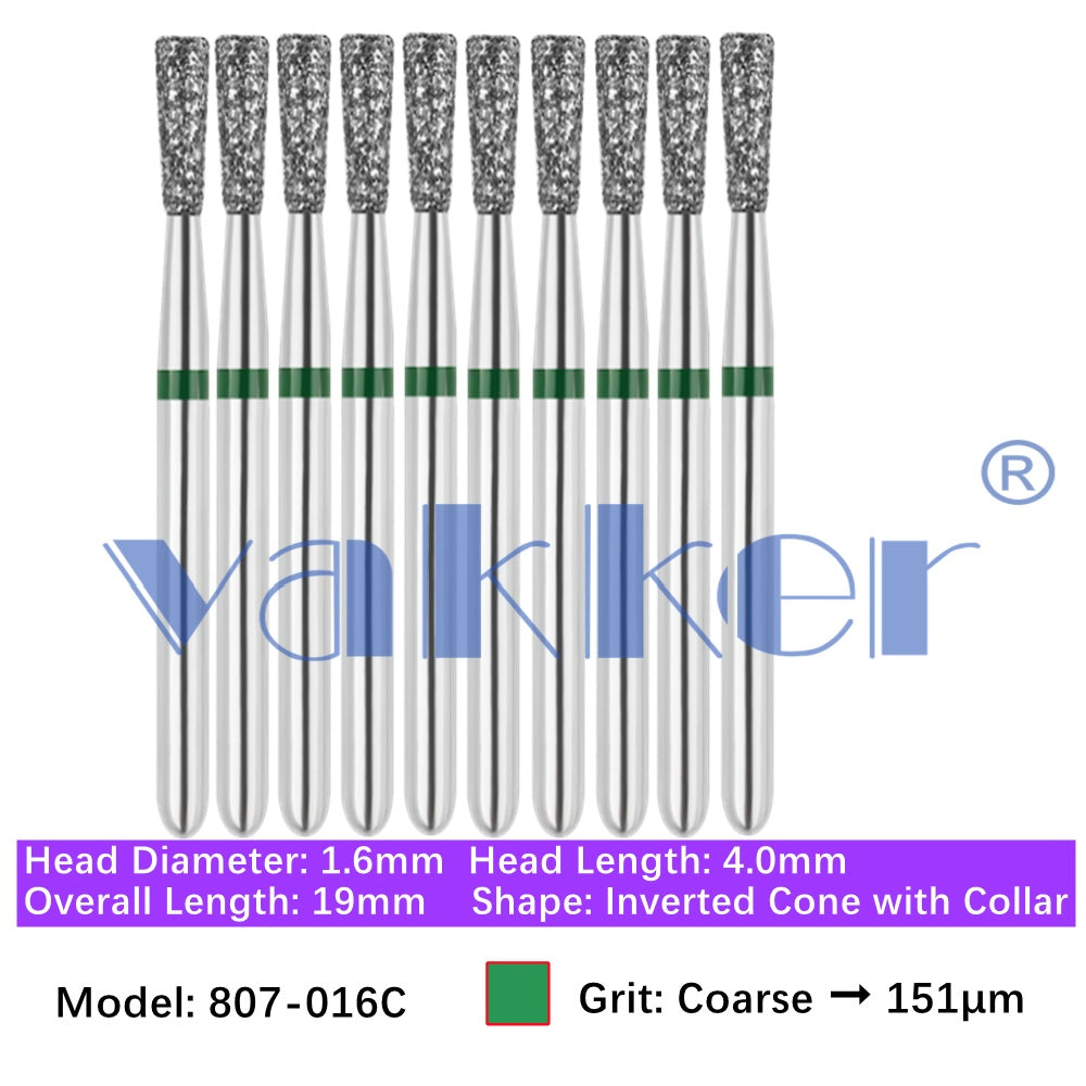 Vakker® Diamond Burs Inverted Cone Diamonds 10/pk