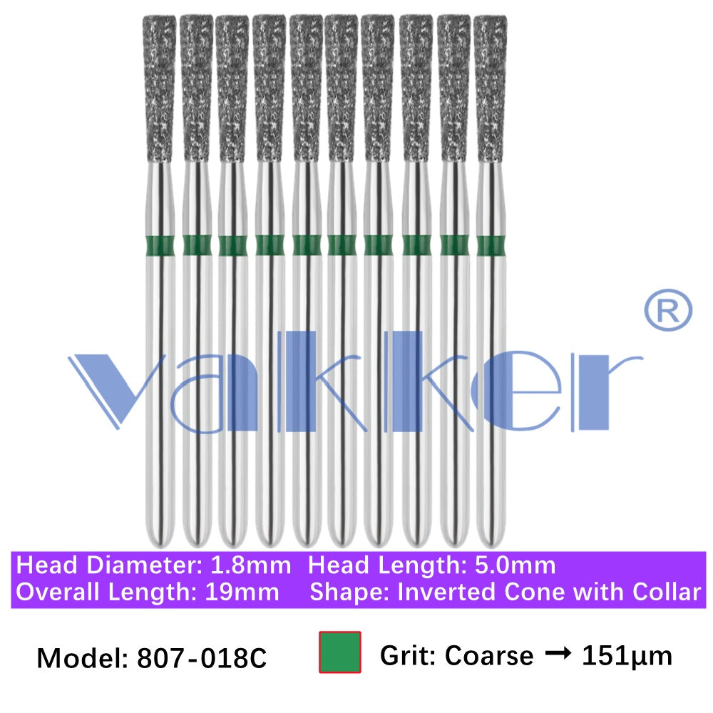 Vakker® Diamond Burs Inverted Cone Diamonds 10/pk