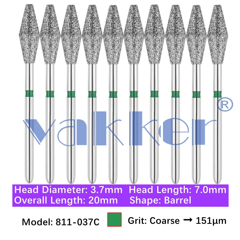 Vakker® Diamond Burs Barrel Diamonds 10/pk