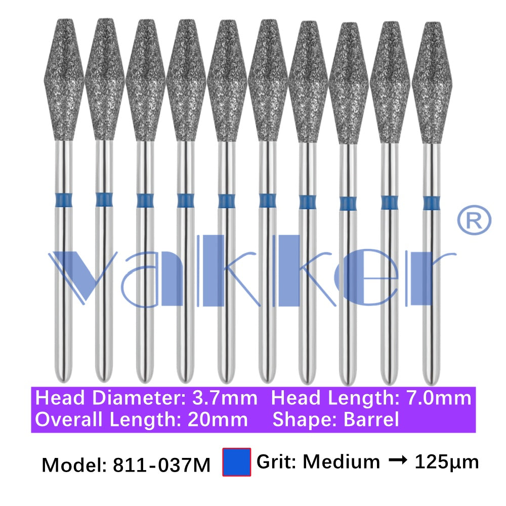 Vakker® Diamond Burs Barrel Diamonds 10/pk