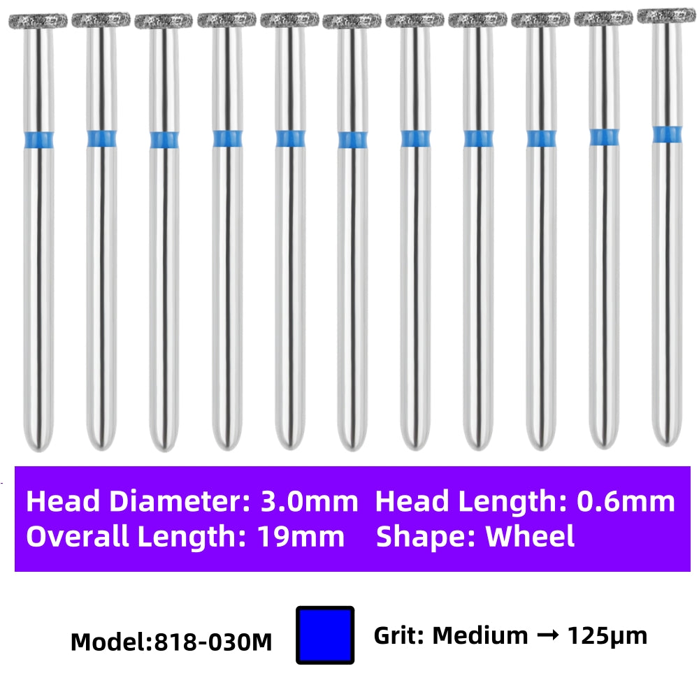 Vakker® Diamond Burs Wheel/Round Wheel Diamonds 10/pk