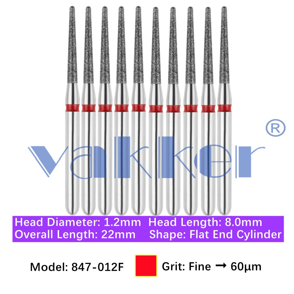 Vakker® Diamond Burs Flat End Taper Diamond Burs 10/pk