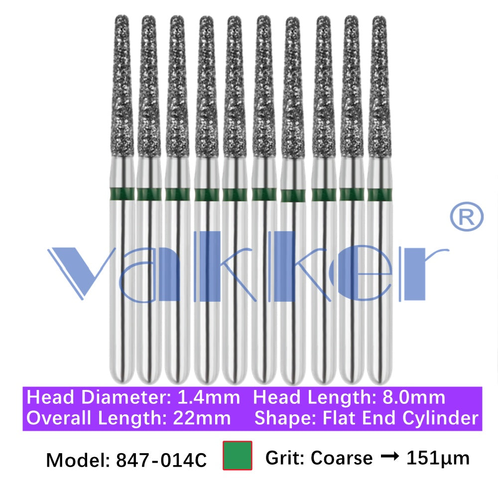 Vakker® Diamond Burs Flat End Taper Diamond Burs 10/pk