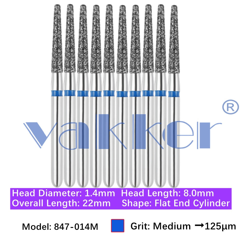 Vakker® Diamond Burs Flat End Taper Diamond Burs 10/pk