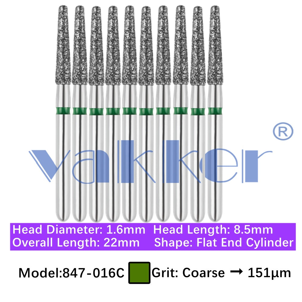 Vakker® Diamond Burs Flat End Taper Diamond Burs 10/pk