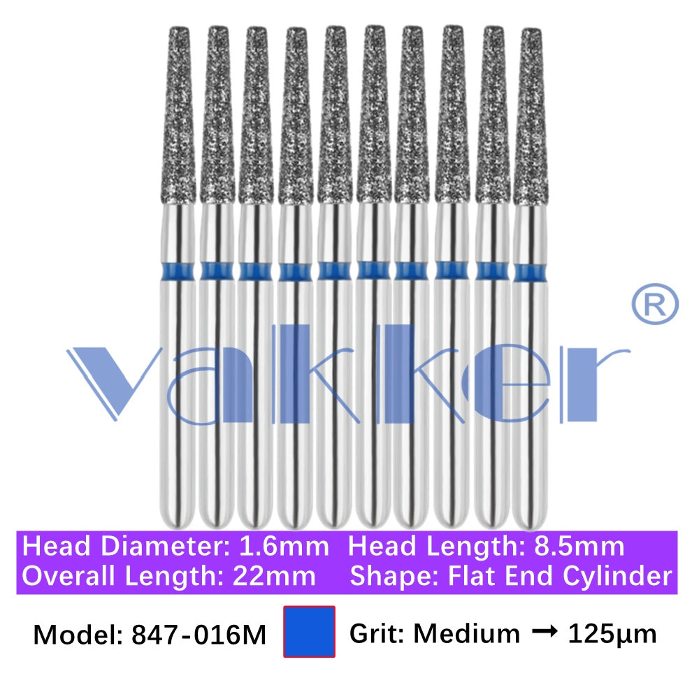 Vakker® Diamond Burs Flat End Taper Diamond Burs 10/pk