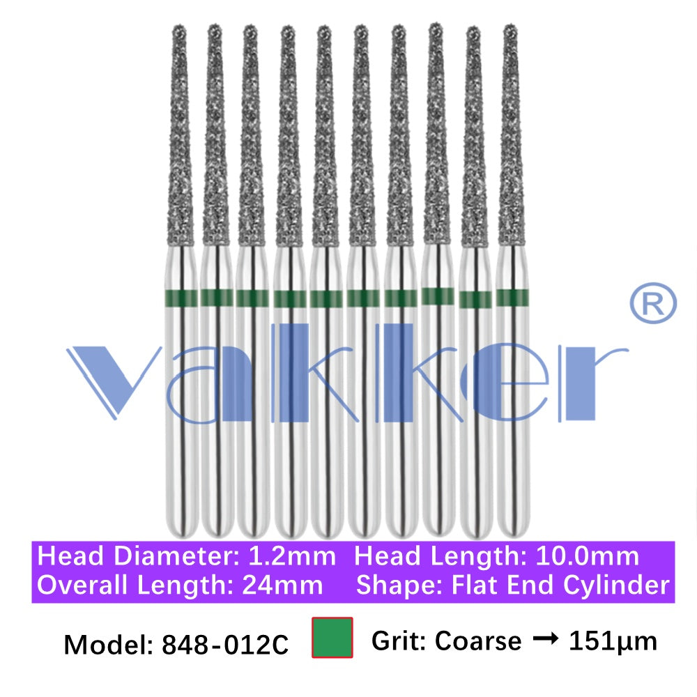 Vakker® Diamond Burs Flat End Taper Diamond Burs 10/pk