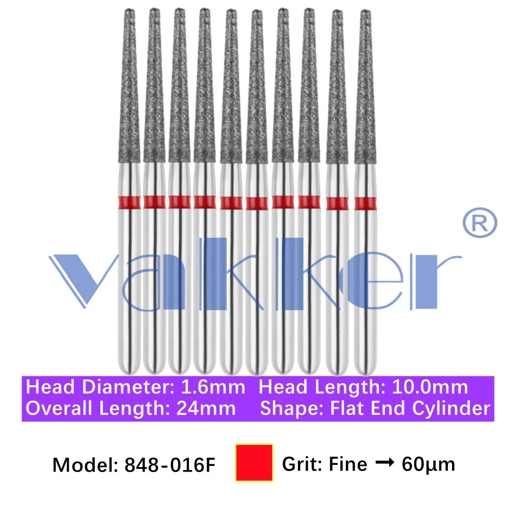 Vakker® Diamond Burs Flat End Taper Diamond Burs 10/pk