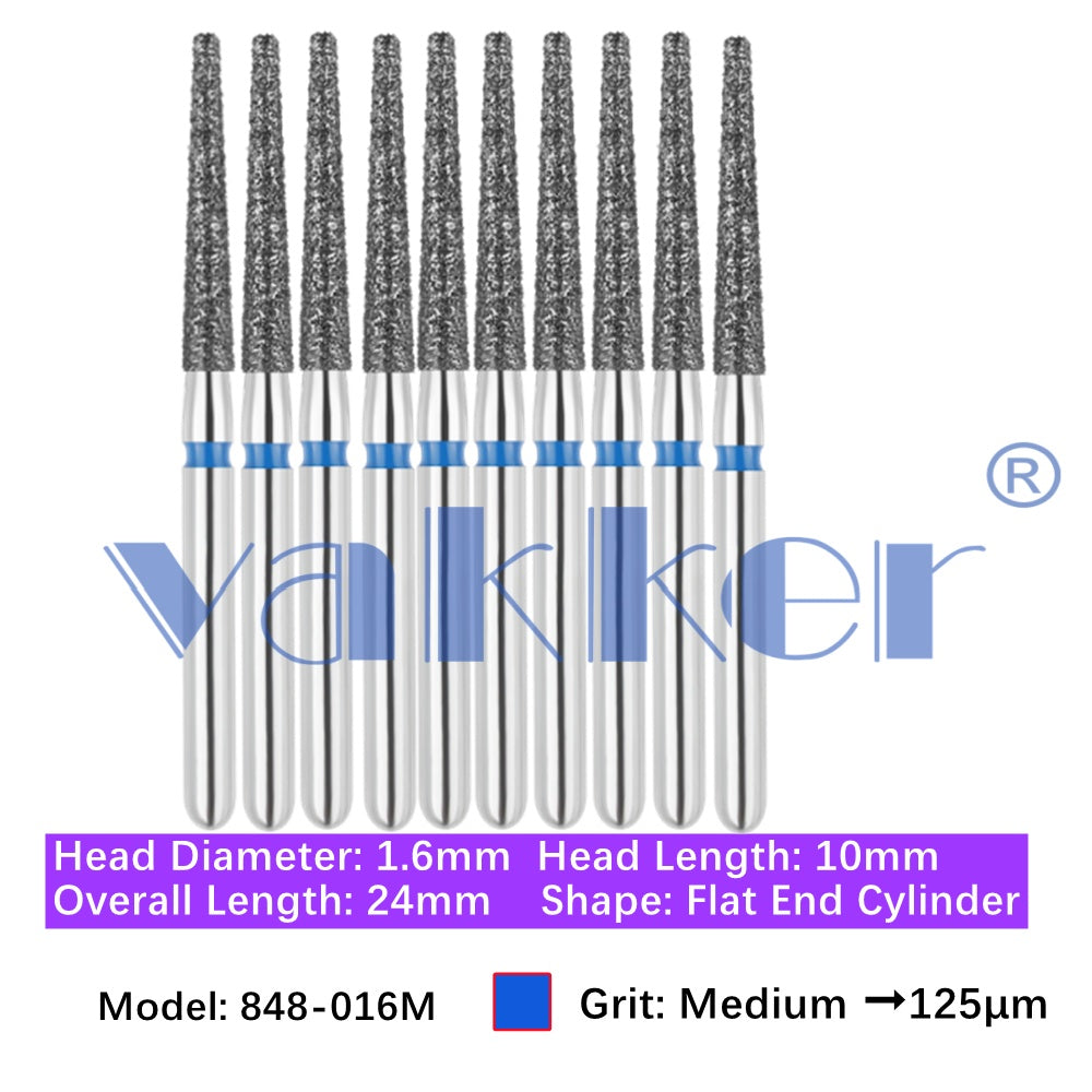 Vakker® Diamond Burs Flat End Taper Diamond Burs 10/pk