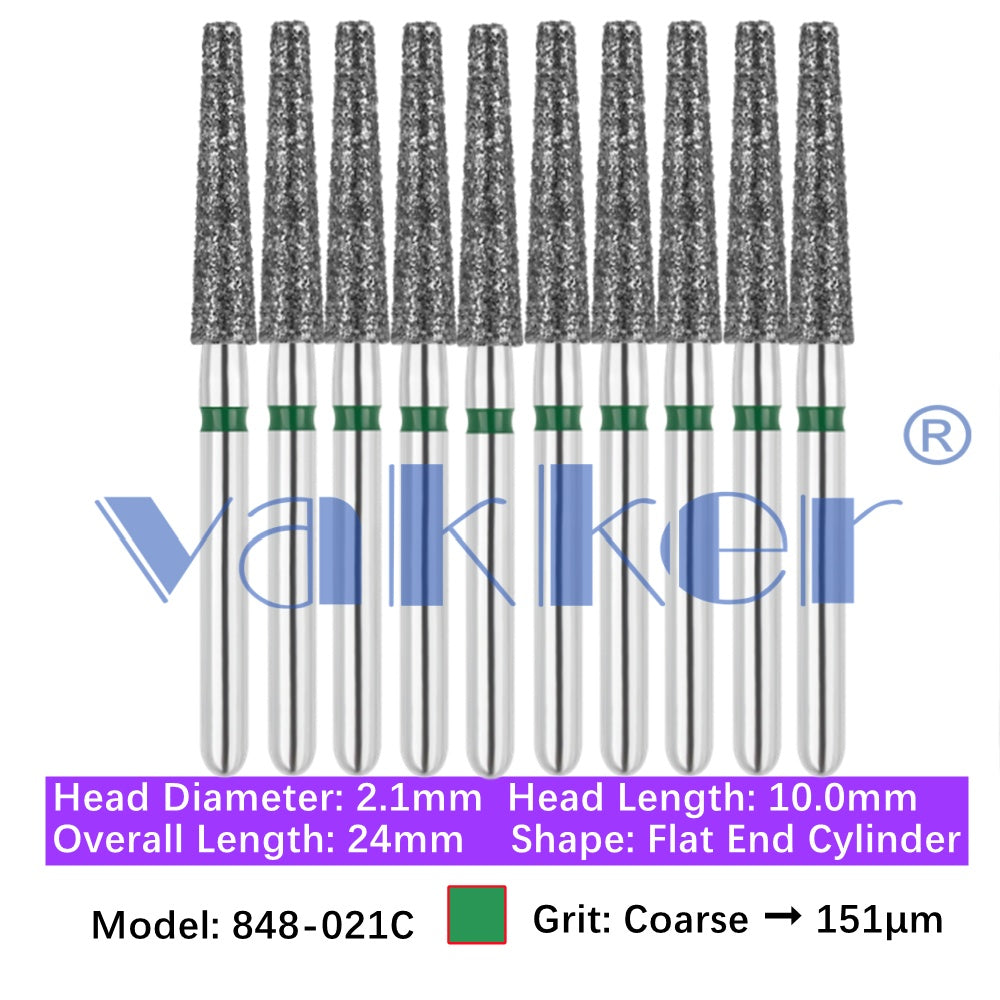 Vakker® Diamond Burs Flat End Taper Diamond Burs 10/pk