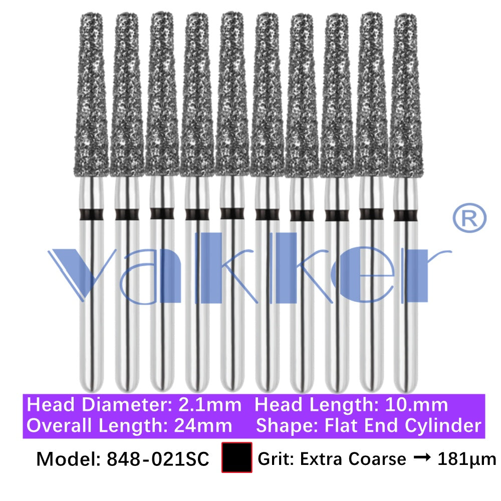 Vakker® Diamond Burs Flat End Taper Diamond Burs 10/pk