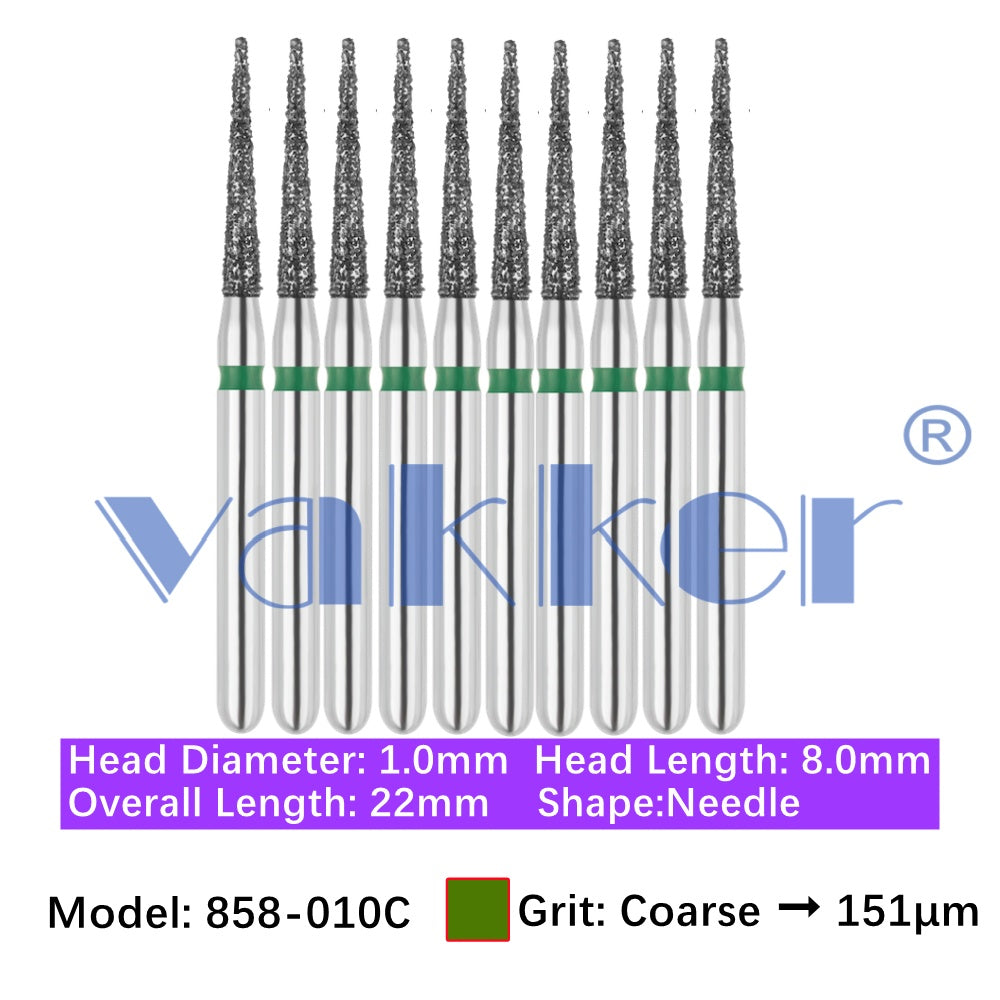 Vakker® Diamond Burs Needle Diamond Burs 10/pk