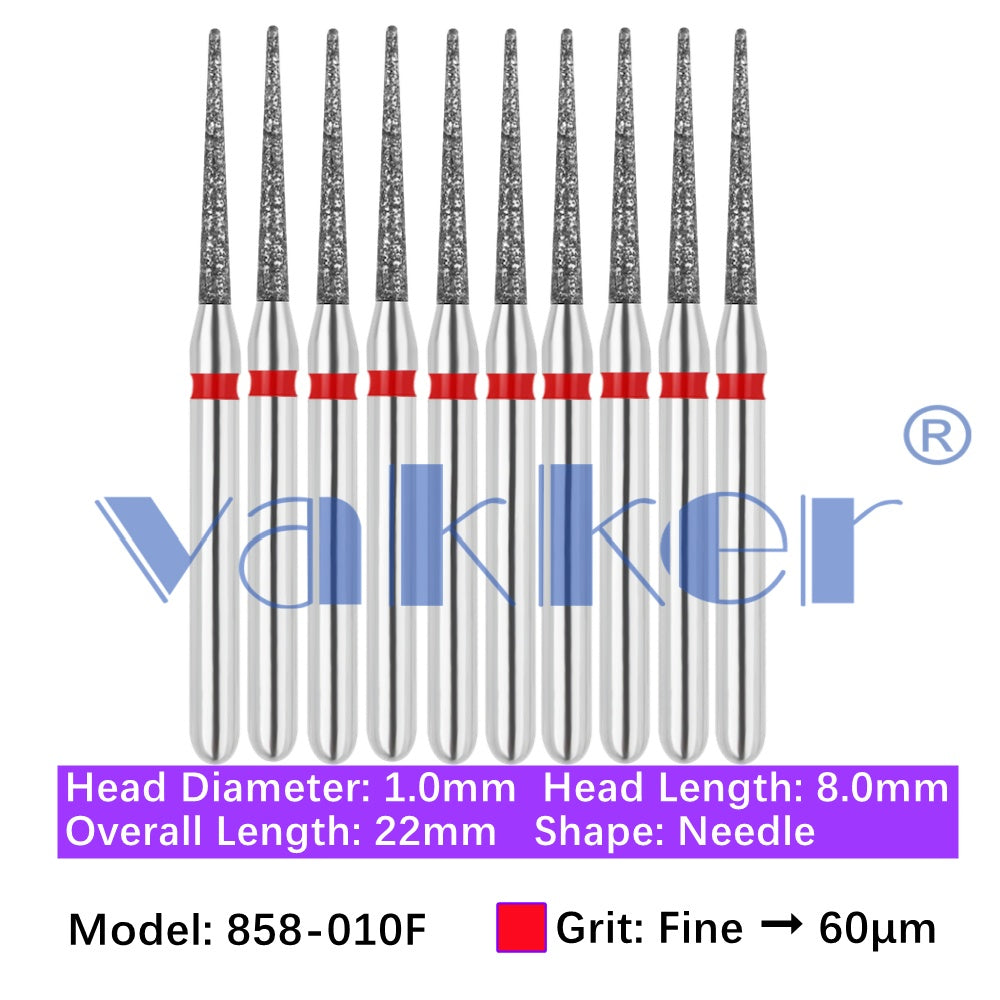 Vakker® Diamond Burs Needle Diamond Burs 10/pk