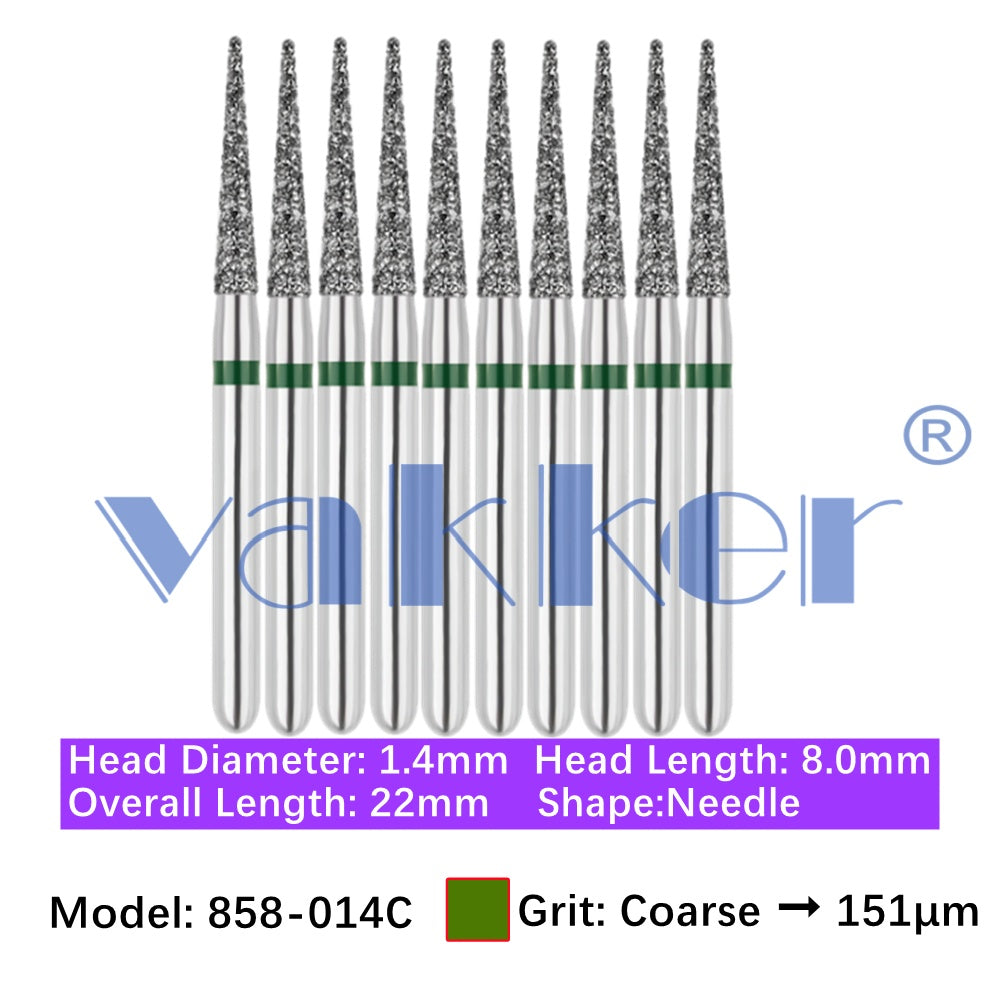 Vakker® Diamond Burs Needle Diamond Burs 10/pk