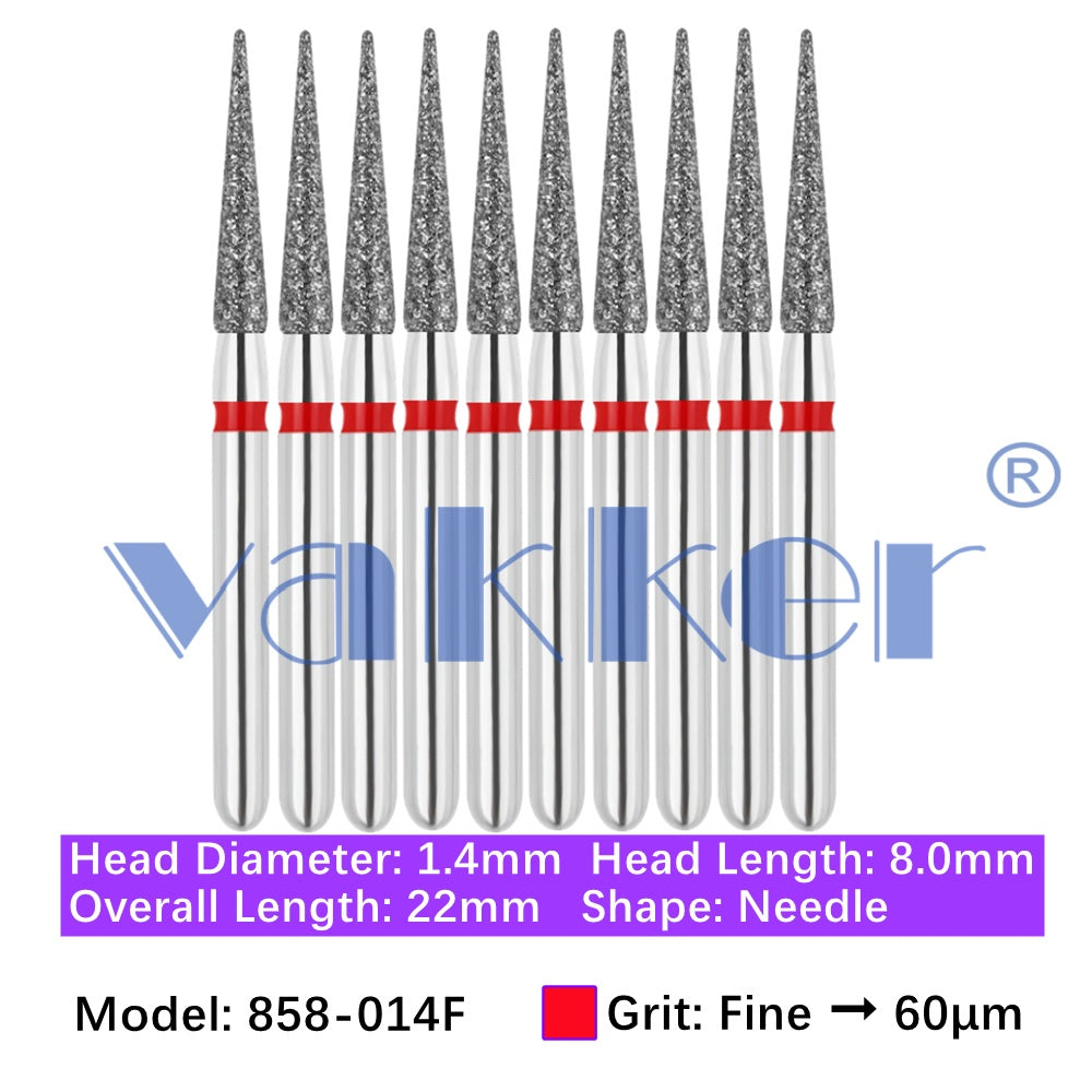 Vakker® Diamond Burs Needle Diamond Burs 10/pk