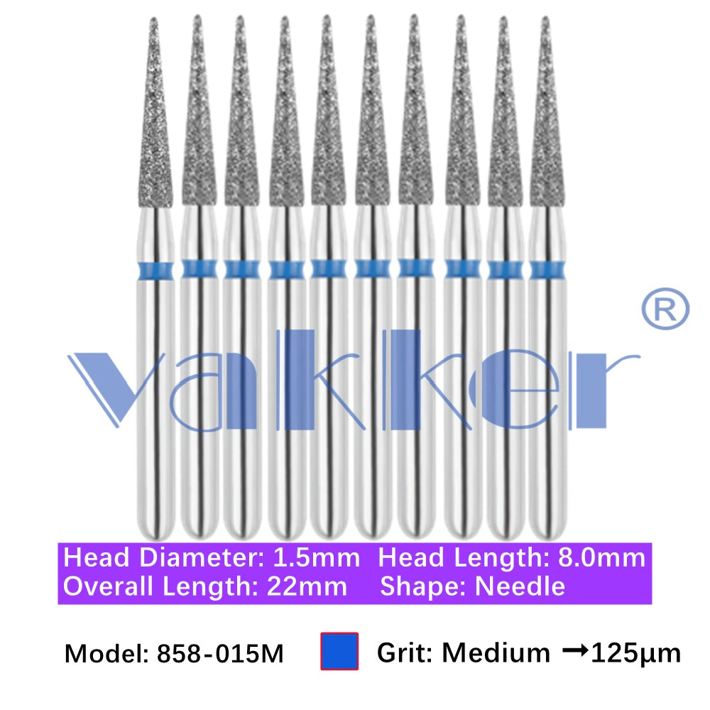 Vakker® Diamond Burs Needle Diamond Burs 10/pk