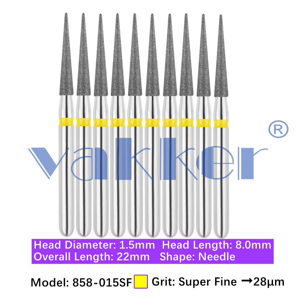 Vakker® Diamond Burs Needle Diamond Burs 10/pk