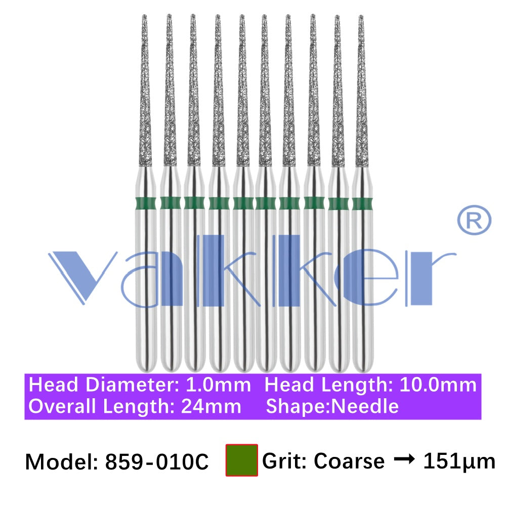 Vakker® Diamond Burs Needle Diamond Burs 10/pk