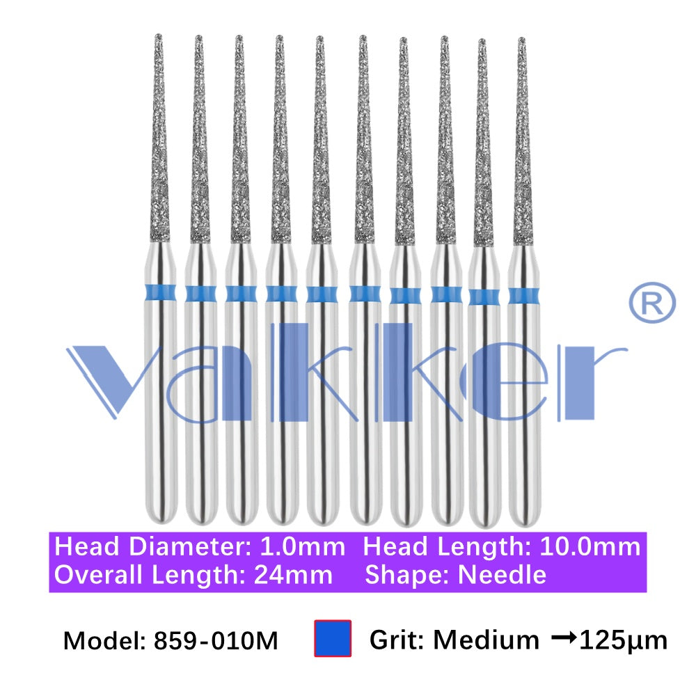 Vakker® Diamond Burs Needle Diamond Burs 10/pk