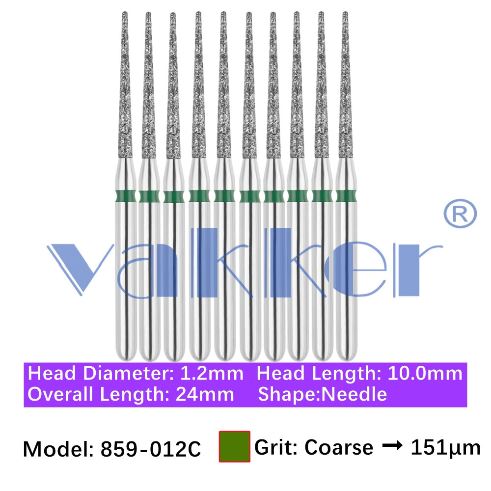 Vakker® Diamond Burs Needle Diamond Burs 10/pk