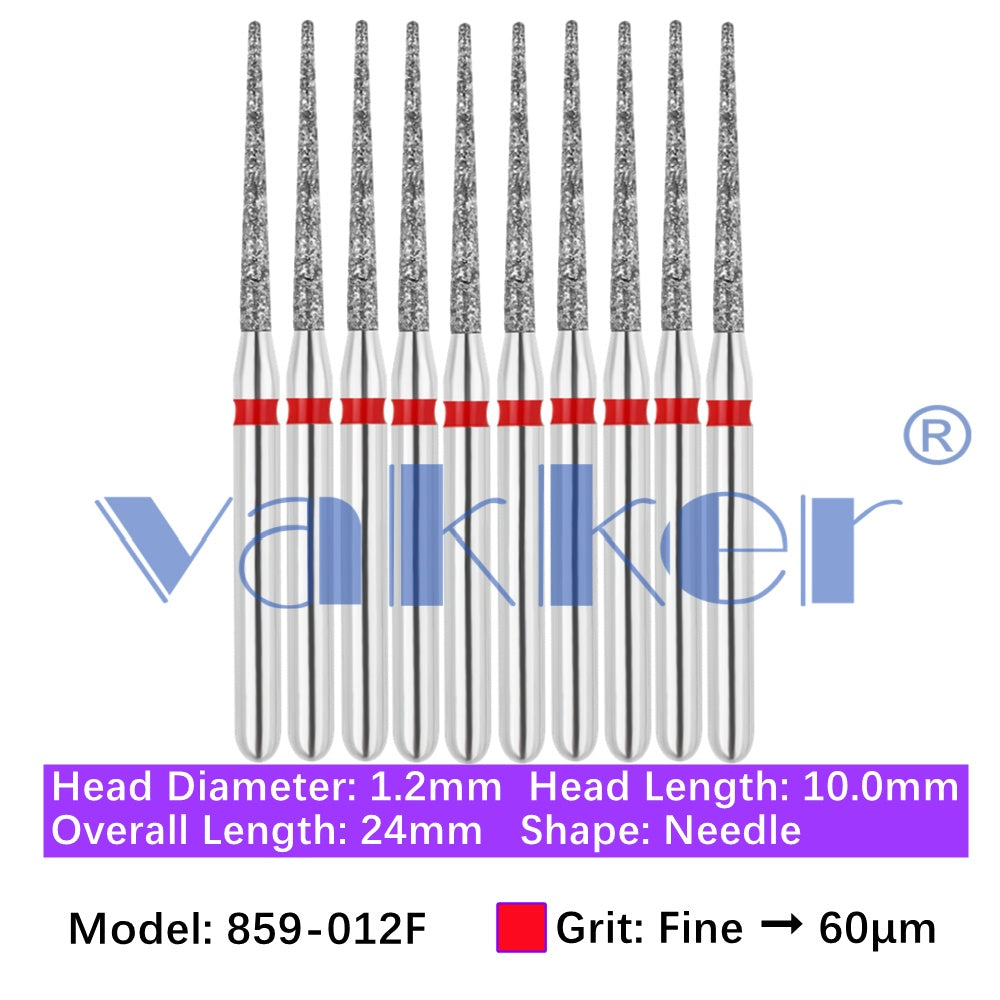 Vakker® Diamond Burs Needle Diamond Burs 10/pk