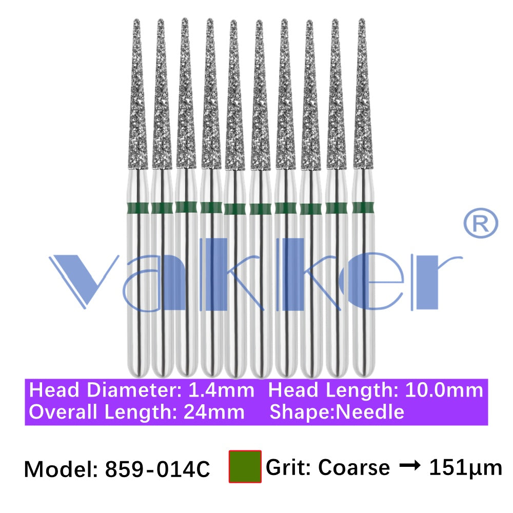 Vakker® Diamond Burs Needle Diamond Burs 10/pk