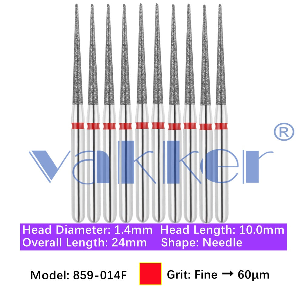 Vakker® Diamond Burs Needle Diamond Burs 10/pk