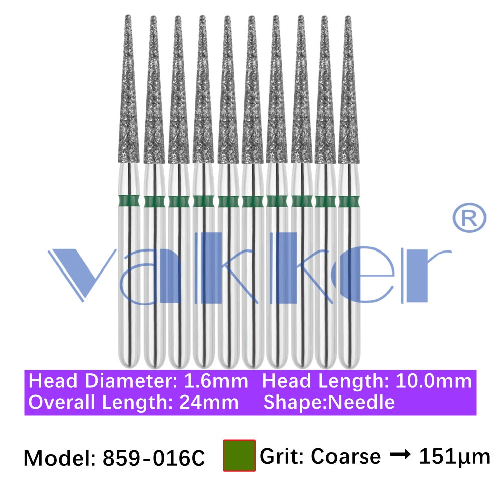 Vakker® Diamond Burs Needle Diamond Burs 10/pk