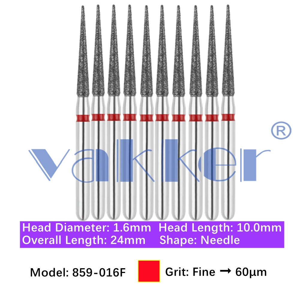 Vakker® Diamond Burs Needle Diamond Burs 10/pk